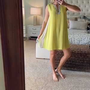 BCBG neon yellow/tan dress